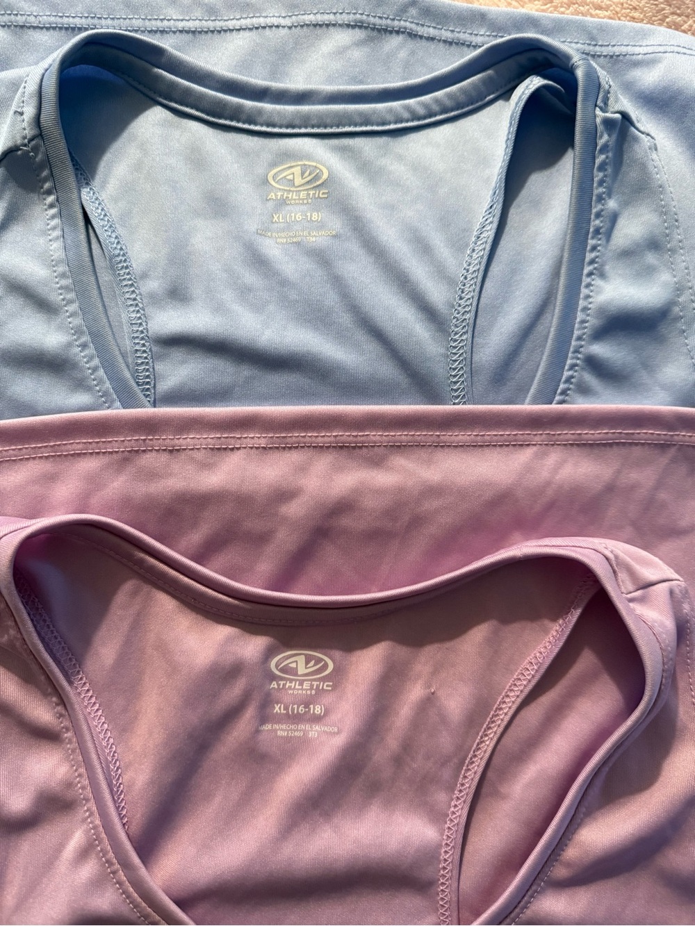 Light Blue & Lavender Racerback Tanks - Picture 2 of 4
